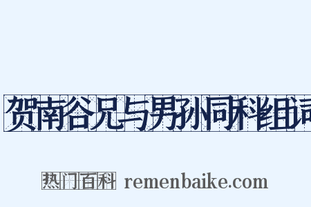 贺南谷兄与男孙同科组词是什么意思的图片